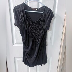 AREA Black Dress with Short Sleeves
